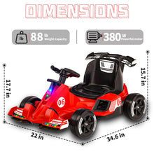 Load image into Gallery viewer, 12V Electric Go Kart for Kids, Electric Pedal Kart with Remote Control, Music, Lights, Accelerator and Brake (White)

