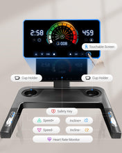 Load image into Gallery viewer, LONTEK Treadmill with Auto 20% Incline - Black Blue
