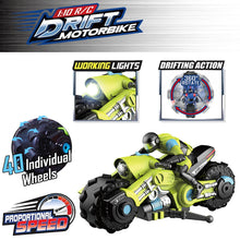 Load image into Gallery viewer, Imports 2.4Ghz RC Motorcycle Remote Control Stunt Drift Bike Racing Vehicle - 1/10 R/C High Speed Cyclone Motorbike (Green)
