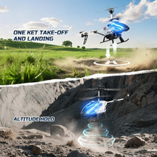 Load image into Gallery viewer, DEERC DE23 Remote Control Helicopter, RC Helicopters with 7 Colors Light, 2 Modular Battery for 24 Min Play, Altitude Hold, One Key take Off/Landing, 2.4GHz Aircraft Indoor Flying Toy for Boys Girls
