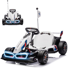 Load image into Gallery viewer, 36V Electric Go Kart for Kids, Licensed BMW Battery Powered Drift Racing Go Kart, 7.5 MPH Drift Kart w/Adjustable Speed, White
