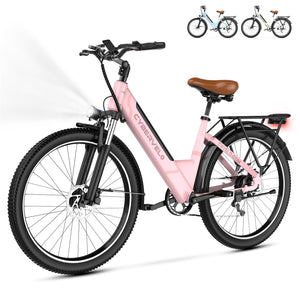 Cybervelo 1000 Peak Electric Bike for Adults,up 80 Miles Removable Battery Ebike, 26" Electric E Bike with 7-Speed