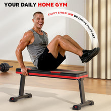 Load image into Gallery viewer, Streamnova Flat Bench, 700LBS Capacity Widened Adjustable Footrests Foldable Flat Bench For Exercise Workout, Easy Assembly For Strength Training At Home Gym
