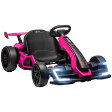 Load image into Gallery viewer, 24V 7.5 MPH Electric Go Kart with Adjustable Seat, Drifting Car Battery Powered Ride for 6-12 Years Old, Pink
