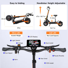 Load image into Gallery viewer, Electric Scooter for Adults 6000W Power Dual Motors Top Speed 55MPH 60V 33Ah Battery 65+ Miles Range 13&quot; Tires
