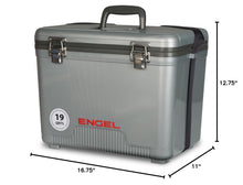 Load image into Gallery viewer, Engel UC19 19qt Leak-Proof, Air Tight, Drybox Cooler and Small Hard Shell Lunchbox for Men and Women in Silver
