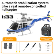 Load image into Gallery viewer, Remote Controlled Helicopter Aircraft Plane Drone RC Heli Single Rotor No Ailerons 6CH 6-Axis Gyroscope Altitude Hovering (Blue ）
