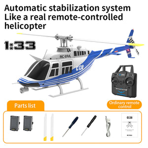 Remote Controlled Helicopter Aircraft Plane Drone RC Heli Single Rotor No Ailerons 6CH 6-Axis Gyroscope Altitude Hovering (Blue ）