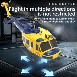 RC Helicopter - 1/48 Scale 2.4G 6CH Flybarless Remote Control Helicopter Model, 3D Stunt Flight & High-Precision RC Airplane