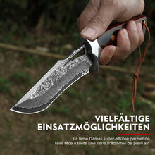 Load image into Gallery viewer, Omesio Survival Knife Set Hunting Knives for Men, 5.7" Large AST Mold Steel Blade Wood Handle Camping Knife for Hiking, Bushcraft, Outdoor
