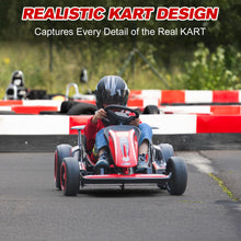 Load image into Gallery viewer, 24V Kid Go Kart, Drifting Car, 7AH Battery Powered Electric Vehicle, w/150 * 2 Motors, Soft Start, Music, Grey
