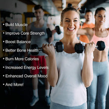 Load image into Gallery viewer, RITFIT Rubber Hex Dumbbells Set with Rack, 180-780LB Heavy-Duty Cast Iron Core, Knurled Chrome Handle, Space-Saving Storage Rack for Home Gym Strength Training
