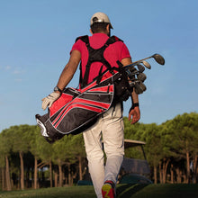 Load image into Gallery viewer, Mayjooy Golf Stand Bag, Portable Carry Golf Bag w/Ergonomic Dual Straps &amp; 6 Way Top Divider, Lightweight Carry Organizer Pocket w/Umbrella Ring, Ideal for Men &amp; Women (Red)
