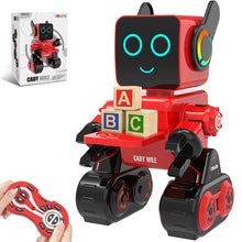 Load image into Gallery viewer, Remote Control Robot Toy for Kids, Programmable RC Robot, Speaks, Dance Moves, Plays Music. Built-in Coin Bank
