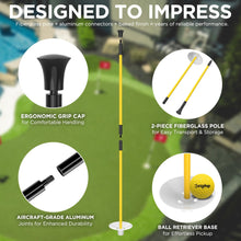 Load image into Gallery viewer, KINGTOP 3 ft Yellow Golf Flagstick Set with Number 5 Red Flag and Cup
