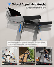 Load image into Gallery viewer, LONTEK Treadmill with Auto 20% Incline - Black Blue
