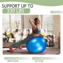 Load image into Gallery viewer, Hungdao 6 Pack Exercise Ball Bulk Inflatable Pregnancy &amp; Workout Ball 22 Inch -(Blue)
