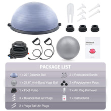 Load image into Gallery viewer, ZELUS Balance Ball Trainer with Resistance Bands and Foot Pump, Inflatable Yoga Ball , 330lb Cap (Dutch blue)
