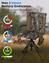 Load image into Gallery viewer, KEMIMOTO Heated Hunting Blind Chair 360 Degree Silent Swivel with Battery
