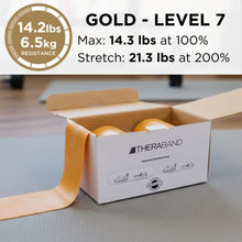 Load image into Gallery viewer, THERABAND Resistance Band, Gold, Max, 50-Yard Roll, Elastic Band for Strength Training, Stretching, Yoga, Pilates, Physical Therapy, Portable &amp; Cut-to-Length, Color-Coded Levels
