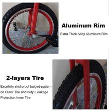 Load image into Gallery viewer, 18&quot; Unicycle for Beginners, Adjustable Seat, Alloy Rim, Extra-Thick Tires, 150kg/330lb Load, Skid-Proof Design
