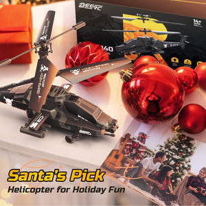 RC Helicopter for Kids & Adults, Military Remote Control Helicopter Toy with LED Lights, 2 Batteries & USB-C Charging, 26 Mins Flight