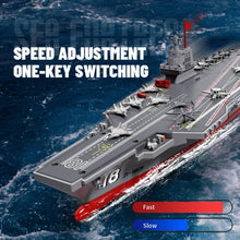 Load image into Gallery viewer, RC Boats for Kids 8-12, 16-inch Warship Battleship Aircraft Carrier with 2 Rechargeable Batteries, 15mph High Speed Remote Control Military Ship
