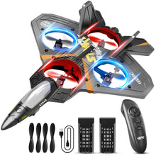 Load image into Gallery viewer, Foam Remote Control Airplanes RC Planes for Kids Adults 4-7 8-16, Remote Control Planes Fighter Jet with Light, 360° Flip Fighter Jet Toy
