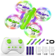 Load image into Gallery viewer, FUNPX LED RC Drone for Kids 6+, Christmas Birthday Gift for Boys &amp; Girls with Remote Batteries
