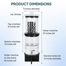 Load image into Gallery viewer, 3 Gallon All Glass Gravity-Fed Water Purifier, Countertop Water Filtration System with Wooden Stand, for Home, Emergency &amp; Outdoor Survival
