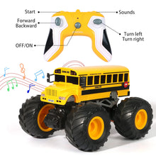 Load image into Gallery viewer, Remote Control School Bus Monster Truck Toy,1/18 RC School Bus,2.4GHz Offroad Hobby RC Racing Car with LED
