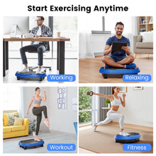 Load image into Gallery viewer, Vibration Plate Exercise Machine, Vibrating Fitness Platform for Lymphatic Drainage, Full Body Shaker Workout Equipment, Bluetooth Power Shaping Vibrate Plate, Board Sport for Home Exercise Gym, Blue
