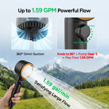 Load image into Gallery viewer, DR.PREPARE Portable Outdoor Shower, IPX8 Deep Waterproof Camping Shower Pump, 8000mAh Rechargeable Battery, 3 Spray Modes with 1.59 GPM Strong Flow, Portable Shower Head for Camp, Car Washing, Beach
