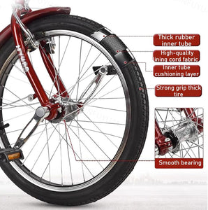 Red, Adult Tricycles, Pedal Tricycle with Front and Rear Removable Baskets, Outward-Facing Toe and Rollover Prevention