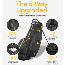 Load image into Gallery viewer, 5-Way Linkslite Waterproof Lightweight Golf Stand Bag (Smokey Onyx)
