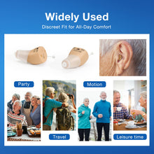 Load image into Gallery viewer, OLDRIV Rechargeable Hearing Aids for Adults Seniors, OTC Hearing Aids for Adults Seniors Rechargeable with Noise Cancelling, Invisible Hearing Aid, 1 Pair (Beige)
