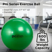 Load image into Gallery viewer, THERABAND Pro Series Exercise Ball, 26" Green Stability Ball for 5'7"–6'1" Users
