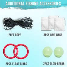 Load image into Gallery viewer, Synceduo Crab Trap Crawfish Minnow Trap, 2PCS Foldable Fishing Bait Net for Blue Crabs Lobster Shrimp Crawfish with Rope and Crabbing Equipment, 10 Holes
