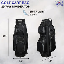 Load image into Gallery viewer, RJ Sports Mission 14 Way Divider Top Golf Cart Bag (Black/Grey)
