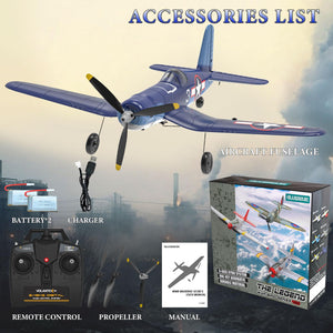 RC Plane 4 Channel Remote Control Airplane with 3 Modes - Ready to Fly Upgrade F4U Corsair RC Airplane for Beginners Adult