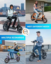 Load image into Gallery viewer, Electric Scooter with Seat, 450W Powerful Motor up to 20 Miles Range, Foldable Max Speed 15.5Mph, Commuter Electric Scooter with Basket
