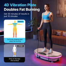 Load image into Gallery viewer, MERACH Vibration Plate Exercise Machine, 4D Whole Body Workout Vibrating Platform for Lymphatic Drainage Weight Loss Muscle Activation, Home Fitness Equipment with Bluetooth Light Pull Cord
