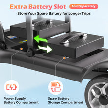Load image into Gallery viewer, Lightweight Mobility Scooter for Adults &amp; Seniors - Cruise &amp; Airport Approved, 43lb Foldable Portable Motorized Scooters with Dual Lithium Batteries for 30.4 Miles Travel, 300lb Capacity, Black
