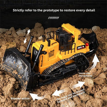 Load image into Gallery viewer, 1/16 RC Bulldozer Truck Scale Model Car Hobby Grade Age Above 15 Military Army Vehicles HUINA 1554 Standard Yellow
