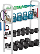 Load image into Gallery viewer, Ansionsol 4-Tier Adjustable Dumbbell Rack- White(Rack Only)
