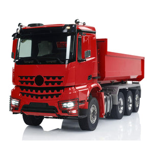 1/14 8X8 RC Hydraulic Roll On Off Full Dumper Truck RC Dump Construction Vehicle Model U-Shaped Short Bucket