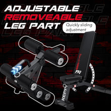 Load image into Gallery viewer, Adjustable Weight Bench, Commercial Grade 1200LB Workout Bench Press Set for Home Gym Strength Training Exercise, Incline Bench with 12+3 Adjustable Backrest&amp;Seat Positions for Full Body Fitness
