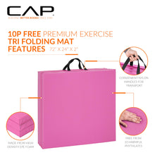 Load image into Gallery viewer, CAP Barbell Folding Exercise Mat – Durable, Anti-Tear, Thick Padding for Fitness, Aerobics, Gymnastics &amp; Home Workouts. 72"L x 24"W x 2"Thick. PINK
