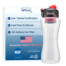 Load image into Gallery viewer, ÖKOH2O Purification Water Bottle with Advanced Filtration, Charcoal, 33.8oz
