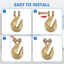 Load image into Gallery viewer, Moafaye 3/8" Chain Hook, Clevis Grab Hooks for Truck, Trailer, Fishing Boat
